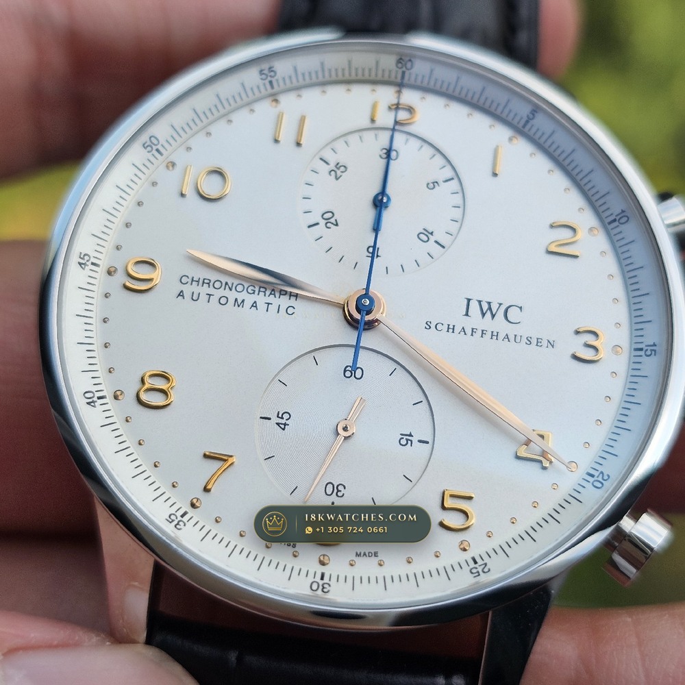 IWC Schaffhausen IWC Portugieser Chronograph 40.9mm Silver Dial Ref. IW371445 — Studio Gallery Plate IV in 904L Stainless Steel Custom Architecture (81.5g Verified Mass, IWC Manufacture Cal. 69355 / Cal. 52010)