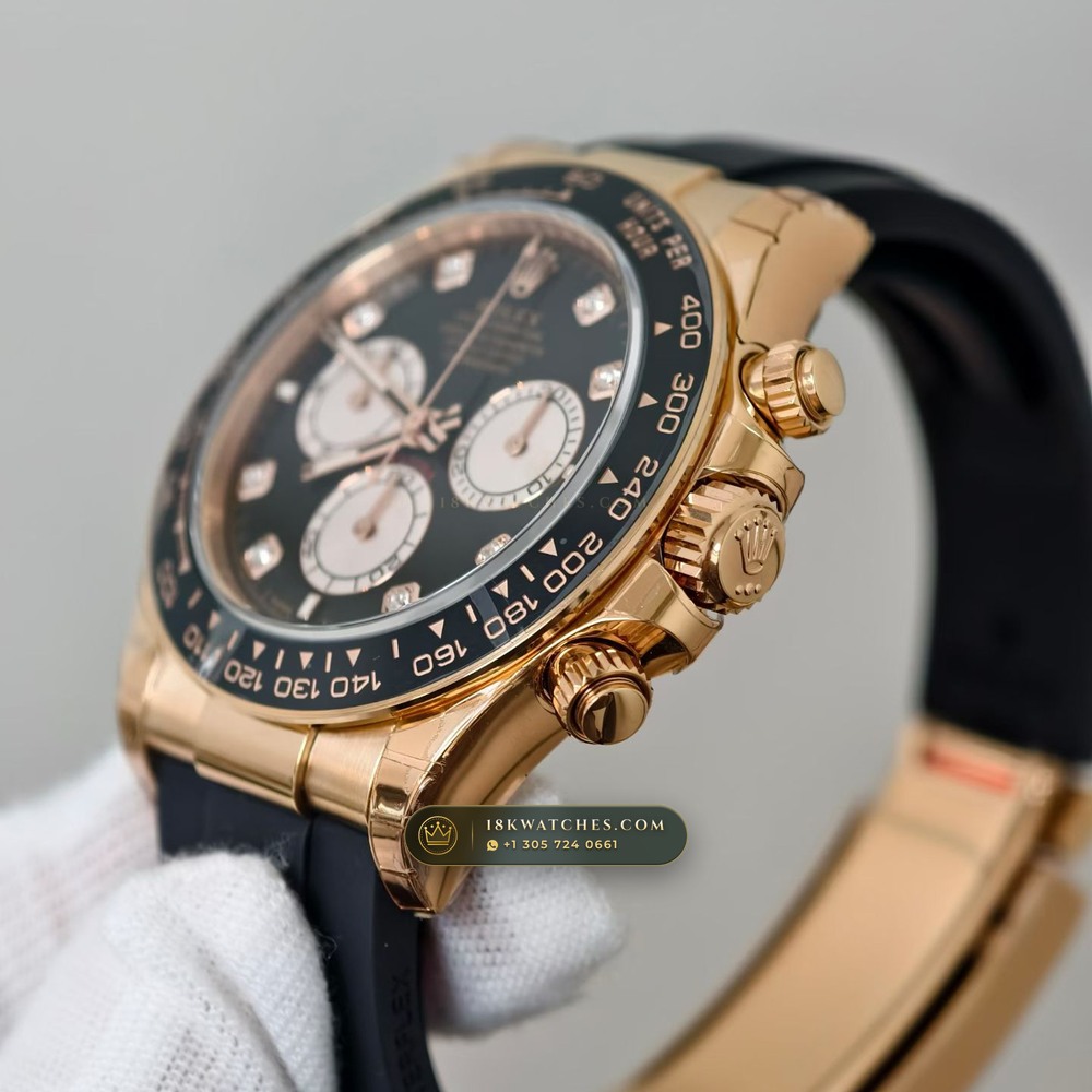 Rolex Cosmograph Daytona 18K Everose Gold Hand-Chamfered Bevel Spec Ref. 126515LN — Studio Gallery Plate IV in 18K Rose Gold Au750 (160.3g Verified Mass, Rolex Manufacture Cal. 4131 - 72h Power Reserve)