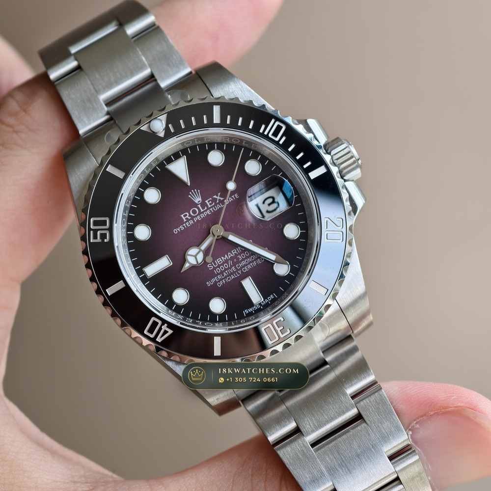 Rolex Submariner Date 41mm Custom Purple Ombre Dial Ref. 126610LN — Studio Gallery Plate II in 904L Stainless Steel Custom Architecture (156.7g Verified Mass, Rolex Manufacture Cal. 3235 - 70h Power Reserve)