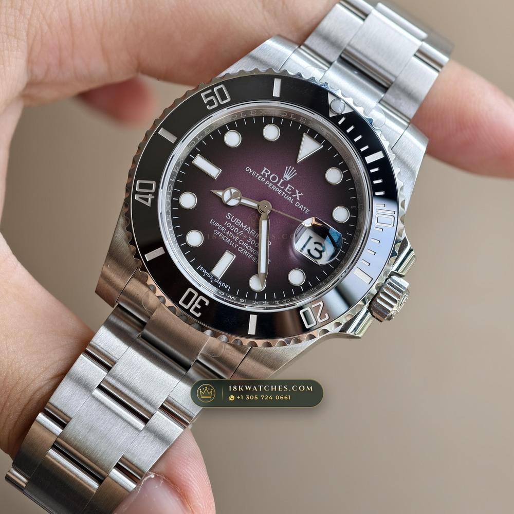 Rolex Submariner Date 41mm Custom Purple Ombre Dial Ref. 126610LN — Studio Gallery Plate III in 904L Stainless Steel Custom Architecture (156.7g Verified Mass, Rolex Manufacture Cal. 3235 - 70h Power Reserve)