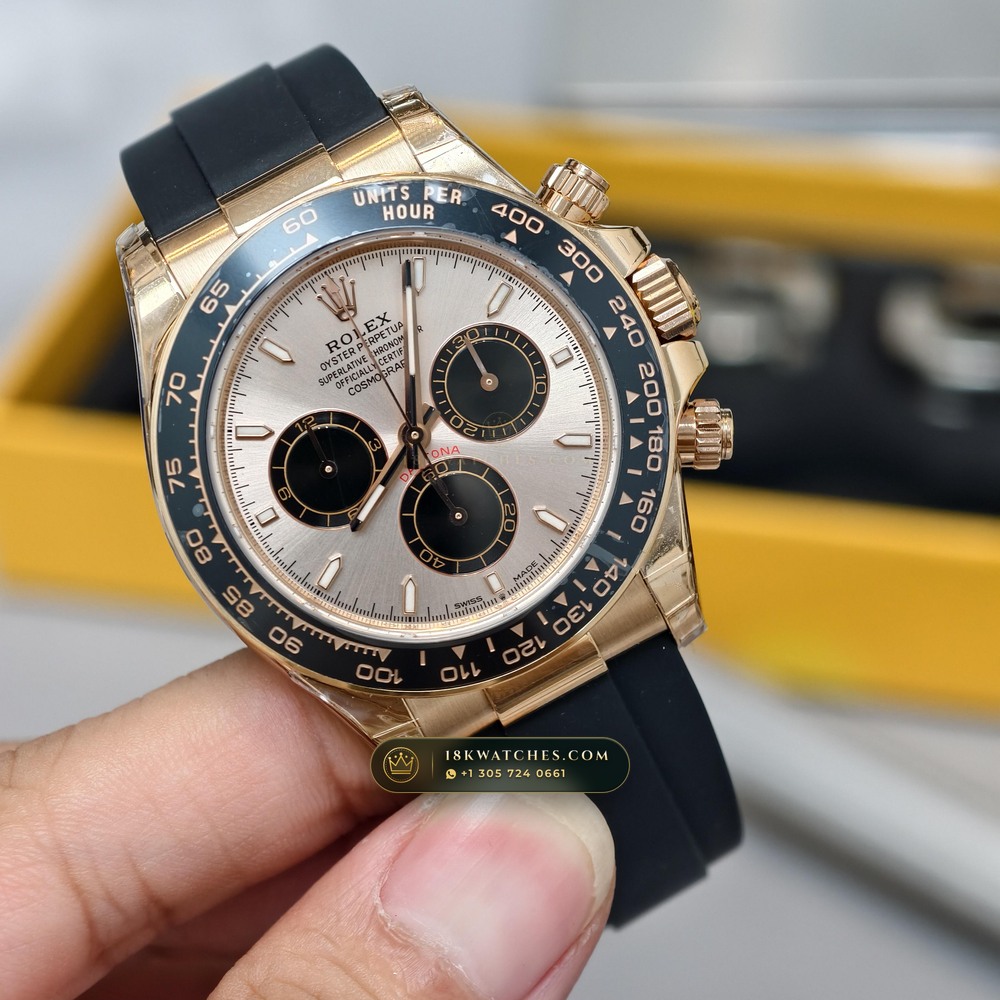 Rolex Cosmograph Daytona 18K Everose Gold Sapphire Caseback Spec Ref. 126515LN — Studio Gallery Plate II in 18K Rose Gold Au750 (160.6g Verified Mass, Rolex Manufacture Cal. 4131 - 72h Power Reserve)