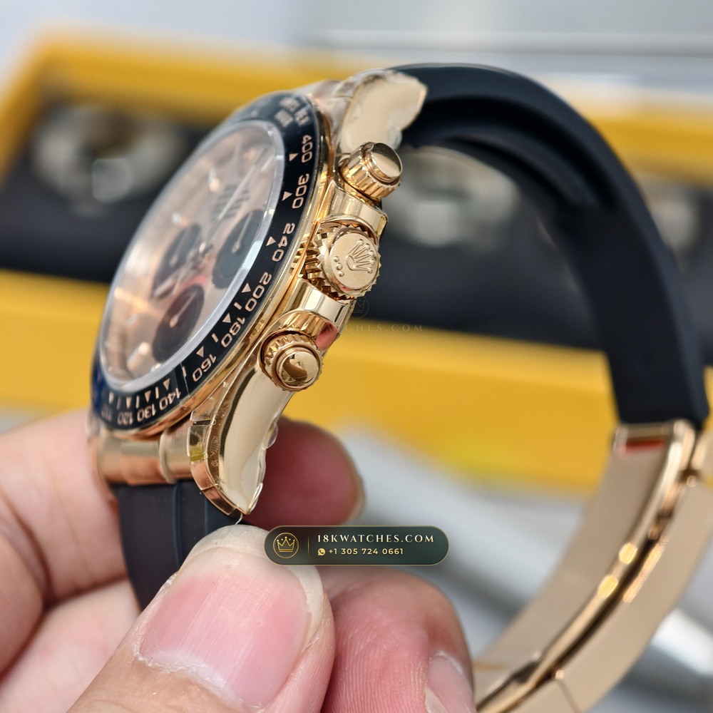 Rolex Cosmograph Daytona 18K Everose Gold Sapphire Caseback Spec Ref. 126515LN — Studio Gallery Plate IV in 18K Rose Gold Au750 (160.6g Verified Mass, Rolex Manufacture Cal. 4131 - 72h Power Reserve)