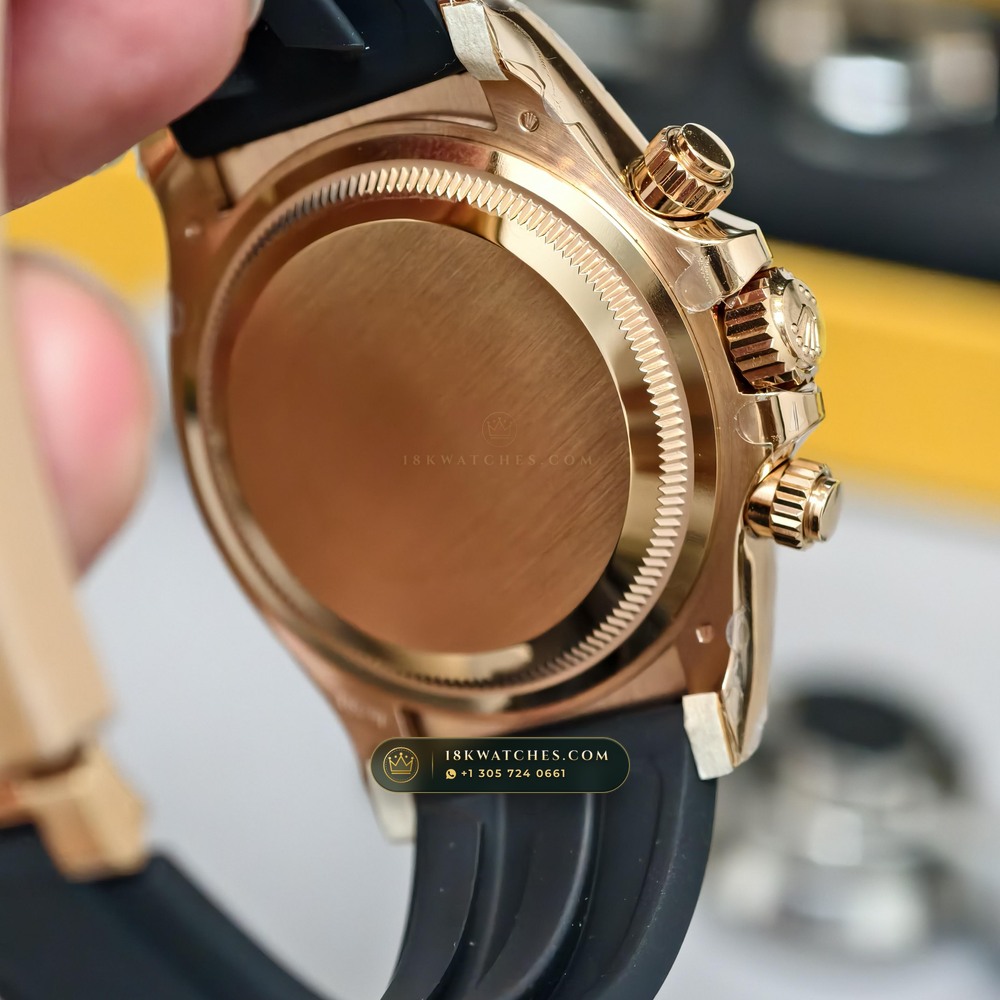 Rolex Cosmograph Daytona 18K Everose Gold Sapphire Caseback Spec Ref. 126515LN — Studio Gallery Plate VII in 18K Rose Gold Au750 (160.6g Verified Mass, Rolex Manufacture Cal. 4131 - 72h Power Reserve)