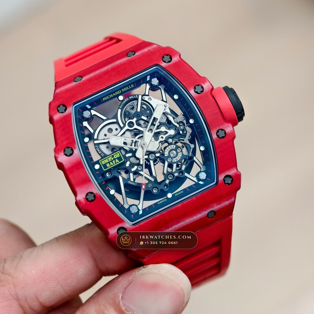 Richard Mille RM 35-02 Rafael Nadal Automatic Crimson Quartz TPT Geneva Atelier Spec — Studio Gallery Plate II in Carbon TPT & Grade 5 Titanium (50.3g Verified Mass, Richard Mille Cal. RMAL1 Variable-Geometry Rotor)
