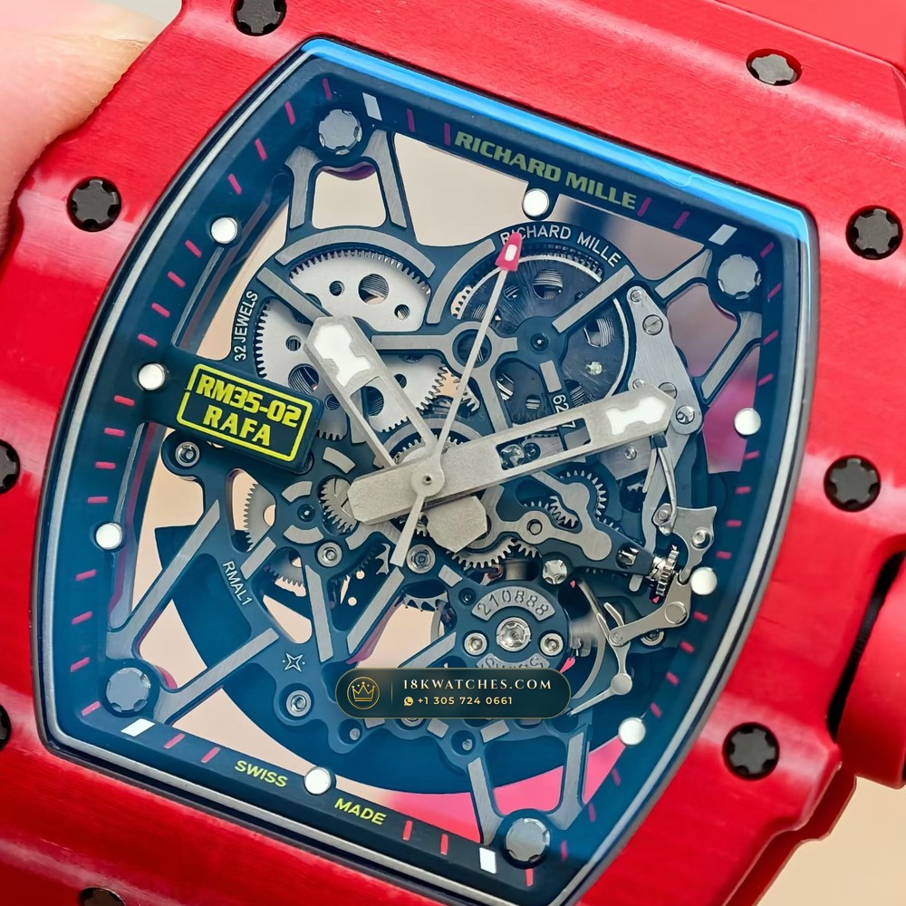 Richard Mille RM 35-02 Rafael Nadal Automatic Crimson Quartz TPT Geneva Atelier Spec — Studio Gallery Plate IV in Carbon TPT & Grade 5 Titanium (50.3g Verified Mass, Richard Mille Cal. RMAL1 Variable-Geometry Rotor)