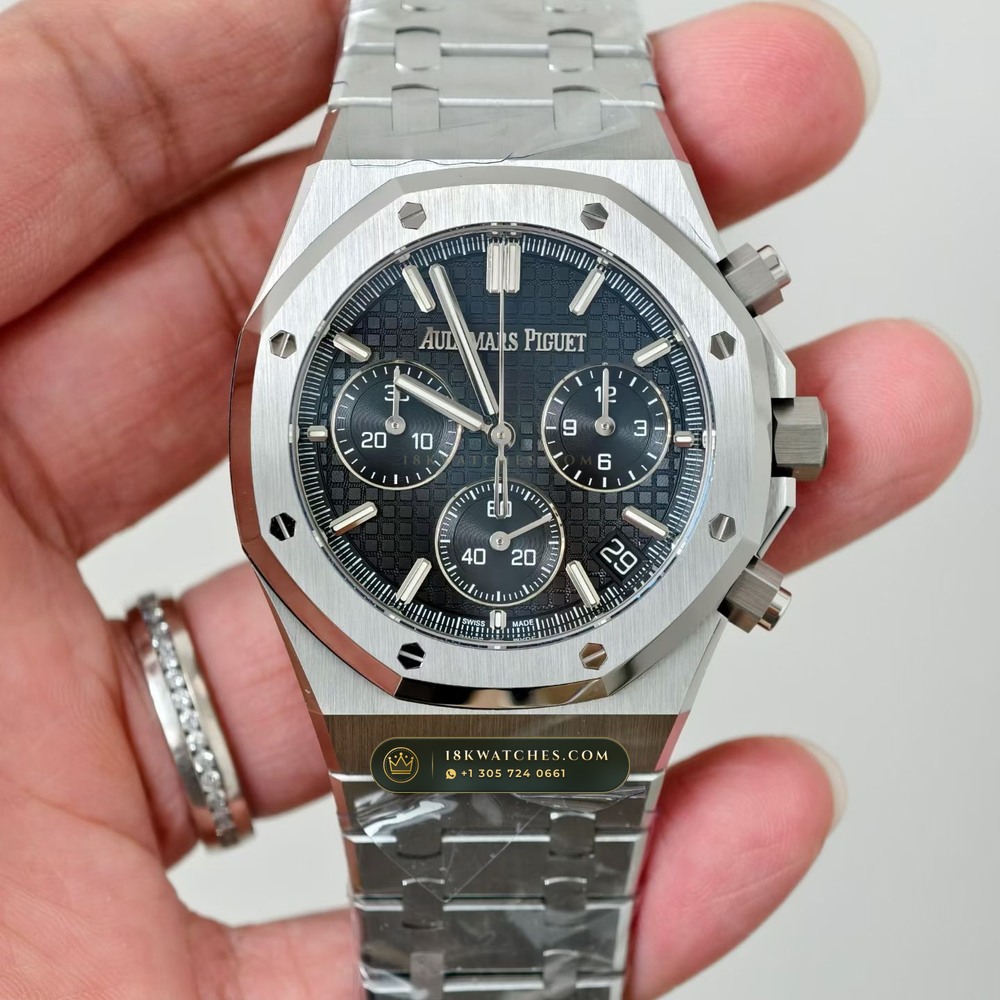 Audemars Piguet Royal Oak Selfwinding Chronograph 41mm Sapphire Caseback Spec Ref. 26240ST — Studio Gallery Plate II in 904L Stainless Steel Custom Architecture (180.1g Verified Mass, Audemars Piguet Cal. 4401 Flyback Chronograph)