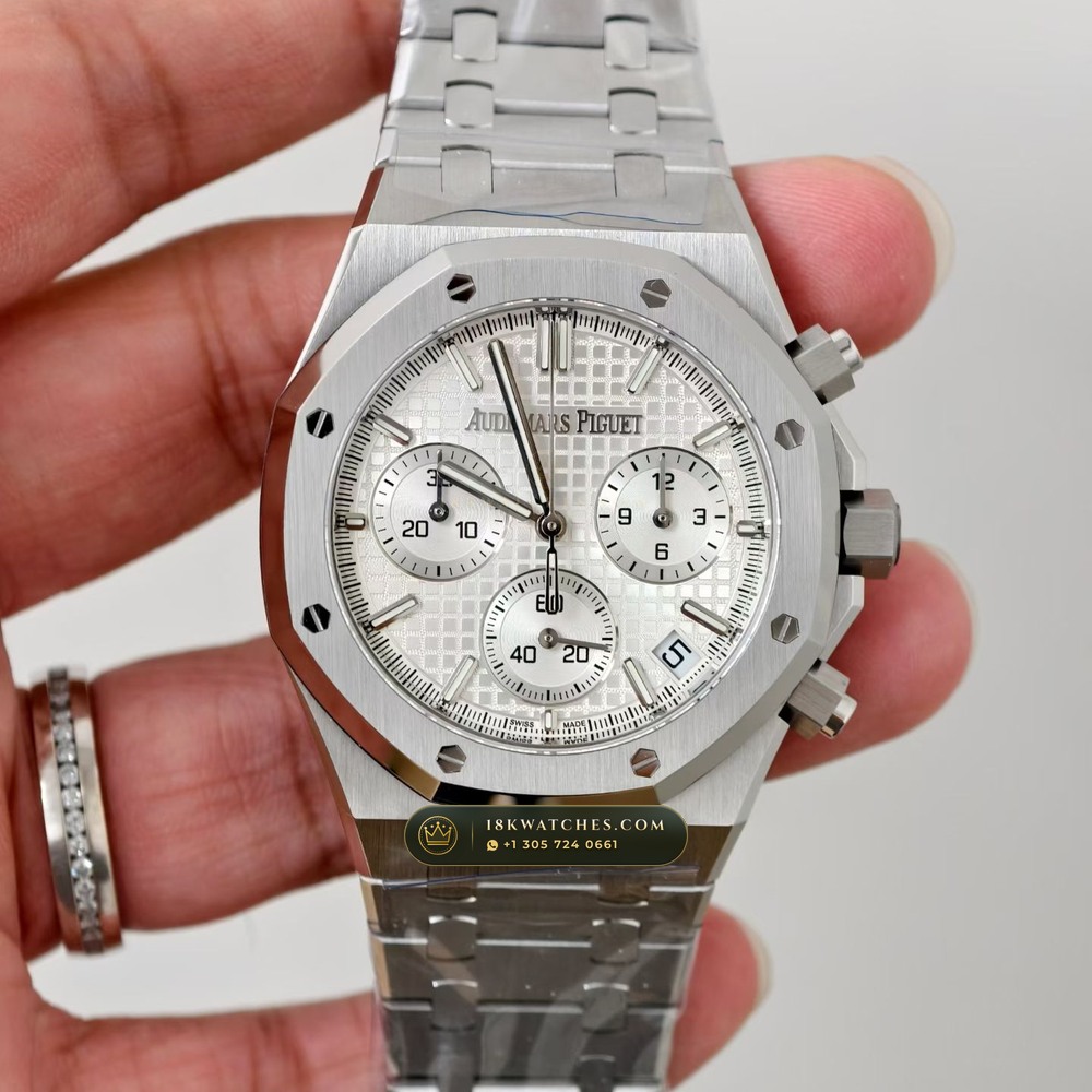Audemars Piguet Royal Oak Selfwinding Chronograph 41mm Sapphire Caseback Spec Ref. 26240ST — Studio Gallery Plate III in 904L Stainless Steel Custom Architecture (180.1g Verified Mass, Audemars Piguet Cal. 4401 Flyback Chronograph)