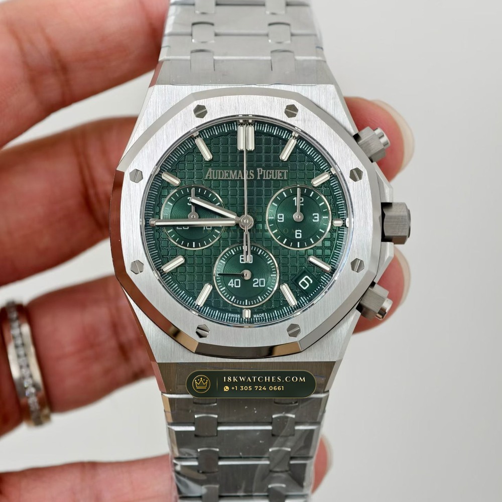 Audemars Piguet Royal Oak Selfwinding Chronograph 41mm Sapphire Caseback Spec Ref. 26240ST — Studio Gallery Plate IV in 904L Stainless Steel Custom Architecture (180.1g Verified Mass, Audemars Piguet Cal. 4401 Flyback Chronograph)