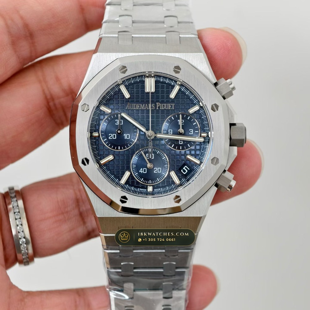 Audemars Piguet Royal Oak Selfwinding Chronograph 41mm Sapphire Caseback Spec Ref. 26240ST — Studio Gallery Plate V in 904L Stainless Steel Custom Architecture (180.1g Verified Mass, Audemars Piguet Cal. 4401 Flyback Chronograph)