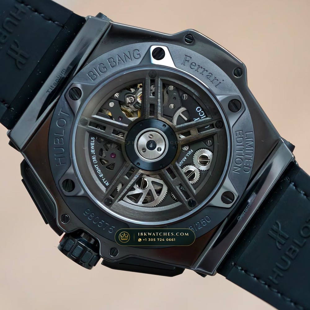 Hublot Big Bang Ferrari Unico Flyback Chronograph 45mm Ref. 402.CX.0113.WR — Studio Gallery Plate VII in High-Tech Ceramic & Titanium (120.7g Verified Mass, Hublot Unico Flyback Chronograph Cal. HUB1280)