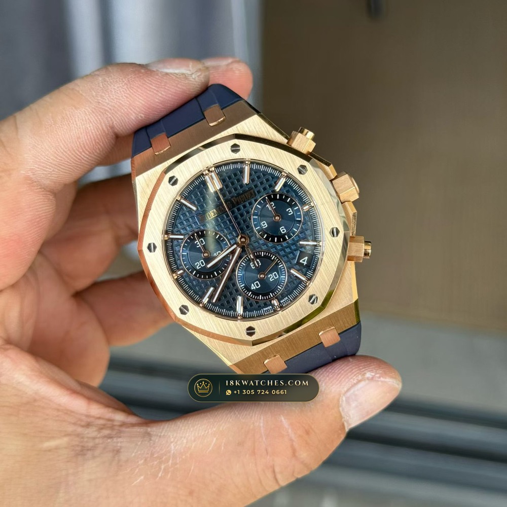 Audemars Piguet Royal Oak Selfwinding Chronograph 41mm 18K Rose Gold Ref. 26240OR — Studio Gallery Plate III in 18K Rose Gold Au750 (246.0g Verified Mass, Audemars Piguet Cal. 4401 Flyback Chronograph)