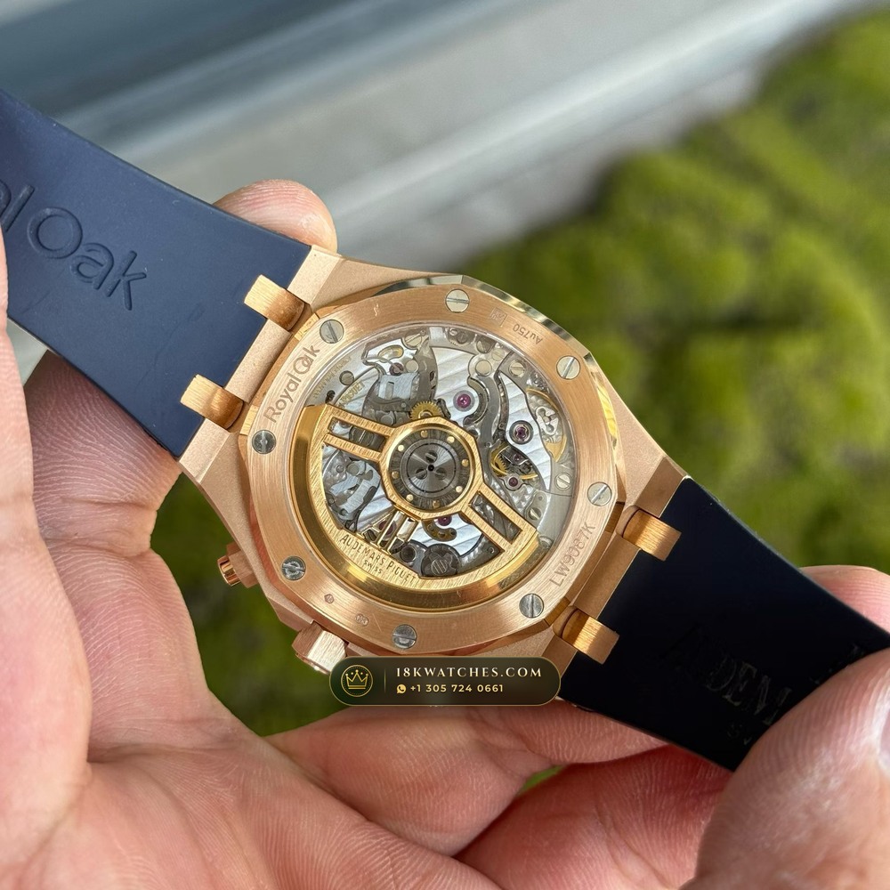 Audemars Piguet Royal Oak Selfwinding Chronograph 41mm 18K Rose Gold Ref. 26240OR — Studio Gallery Plate V in 18K Rose Gold Au750 (246.0g Verified Mass, Audemars Piguet Cal. 4401 Flyback Chronograph)