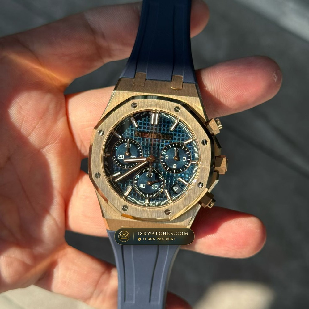 Audemars Piguet Royal Oak Selfwinding Chronograph 41mm 18K Rose Gold Ref. 26240OR — Studio Gallery Plate IX in 18K Rose Gold Au750 (246.0g Verified Mass, Audemars Piguet Cal. 4401 Flyback Chronograph)