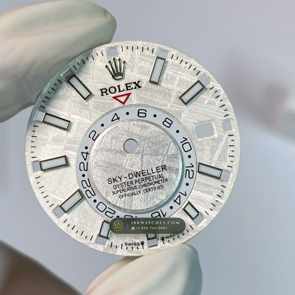 Rolex Sky-Dweller Gibeon Meteorite Dial 18K Everose Gold Ref. 336935 — Studio Gallery Plate II in 18K Rose Gold Au750 (252.4g Verified Mass, Rolex Manufacture Cal. 9002 Annual Calendar)