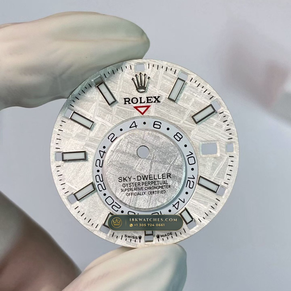 Rolex Sky-Dweller Gibeon Meteorite Dial 18K Everose Gold Ref. 336935 — Studio Gallery Plate III in 18K Rose Gold Au750 (252.4g Verified Mass, Rolex Manufacture Cal. 9002 Annual Calendar)