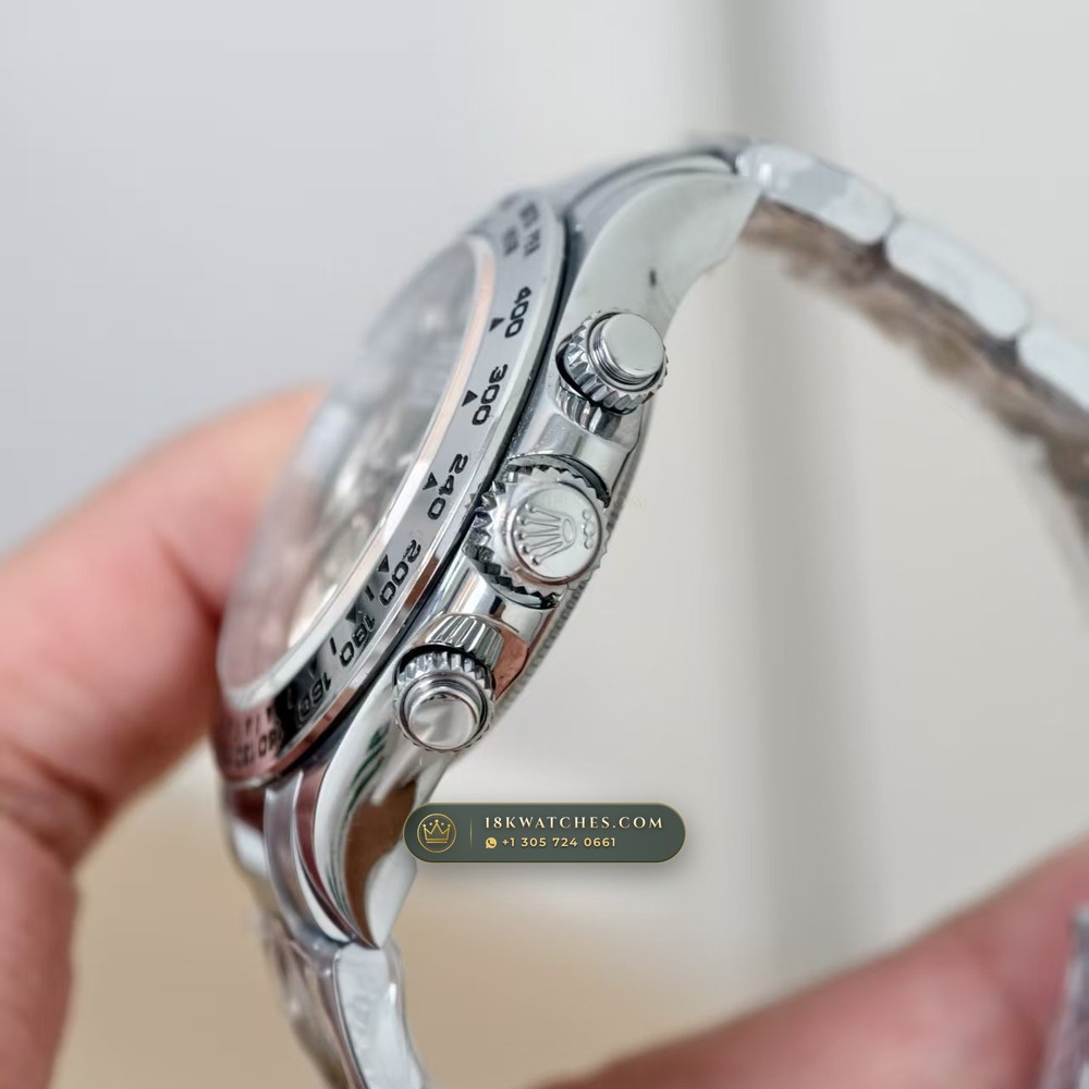 Rolex Cosmograph Daytona Iridescent Natural Mother-of-Pearl Dial 18K White Gold Ref. 126509 — Studio Gallery Plate IV in 18K White Gold Au750 (216.3g Verified Mass, Rolex Manufacture Cal. 4131 - 72h Power Reserve)