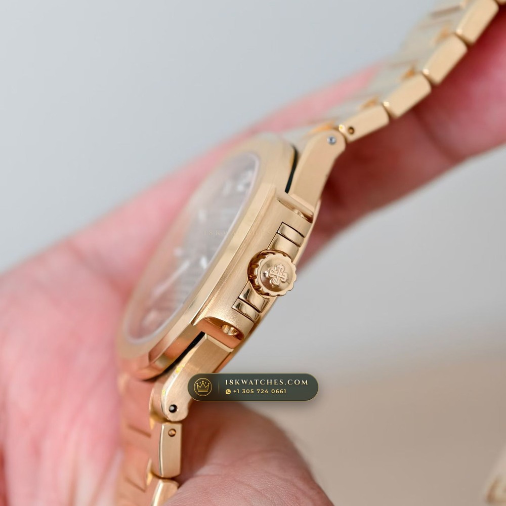 Patek Philippe Nautilus Ladies Automatic 18K Rose Gold Ref. 7118R — Studio Gallery Plate VII in 18K Rose Gold Au750 (145.7g Verified Mass, Patek Philippe Cal. 324 S C - 21K Gold Rotor)