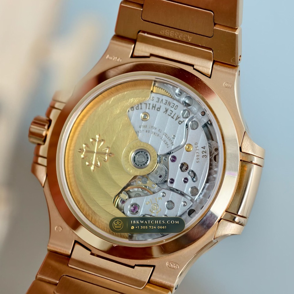 Patek Philippe Nautilus Ladies Automatic 18K Rose Gold Ref. 7118R — Studio Gallery Plate VIII in 18K Rose Gold Au750 (145.7g Verified Mass, Patek Philippe Cal. 324 S C - 21K Gold Rotor)