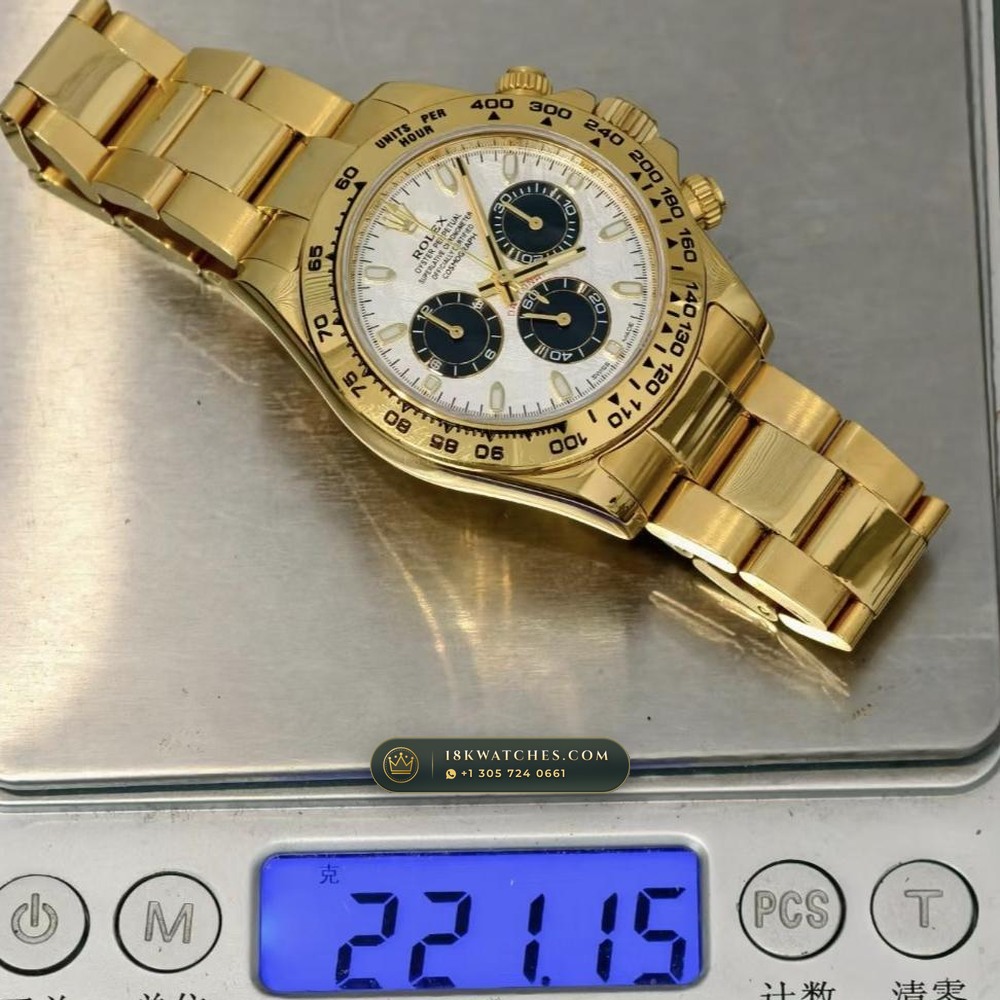 Rolex Cosmograph Daytona 18K Yellow Gold Hand-Finished Buff Dial Deep Crystal Optics Ref. 116508 — Studio Gallery Plate VIII in 18K Yellow Gold Au750 (216.4g Verified Mass, Rolex Manufacture Cal. 4130 - 72h Power Reserve)