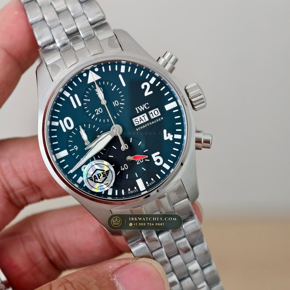 IWC Schaffhausen IWC Pilot Watch Chronograph 41mm Blue Dial Ref. IW388101 — Studio Gallery Plate II in 904L Stainless Steel Custom Architecture (108.2g Verified Mass, IWC Manufacture Cal. 69355 / Cal. 52010)