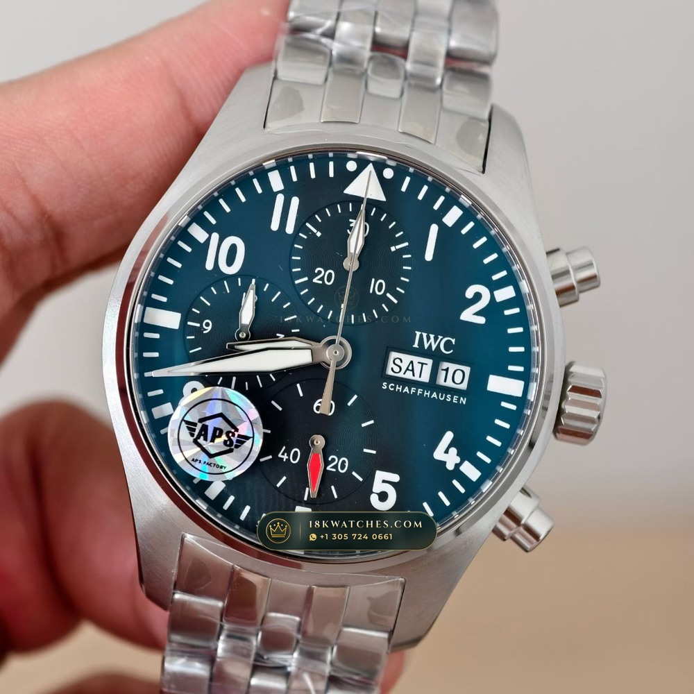 IWC Schaffhausen IWC Pilot Watch Chronograph 41mm Blue Dial Ref. IW388101 — Studio Gallery Plate III in 904L Stainless Steel Custom Architecture (108.2g Verified Mass, IWC Manufacture Cal. 69355 / Cal. 52010)