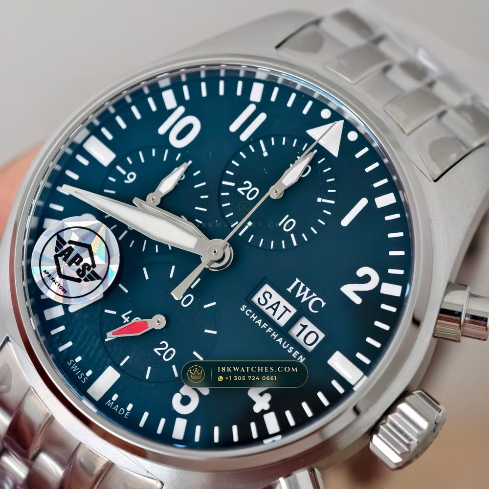IWC Schaffhausen IWC Pilot Watch Chronograph 41mm Blue Dial Ref. IW388101 — Studio Gallery Plate IV in 904L Stainless Steel Custom Architecture (108.2g Verified Mass, IWC Manufacture Cal. 69355 / Cal. 52010)