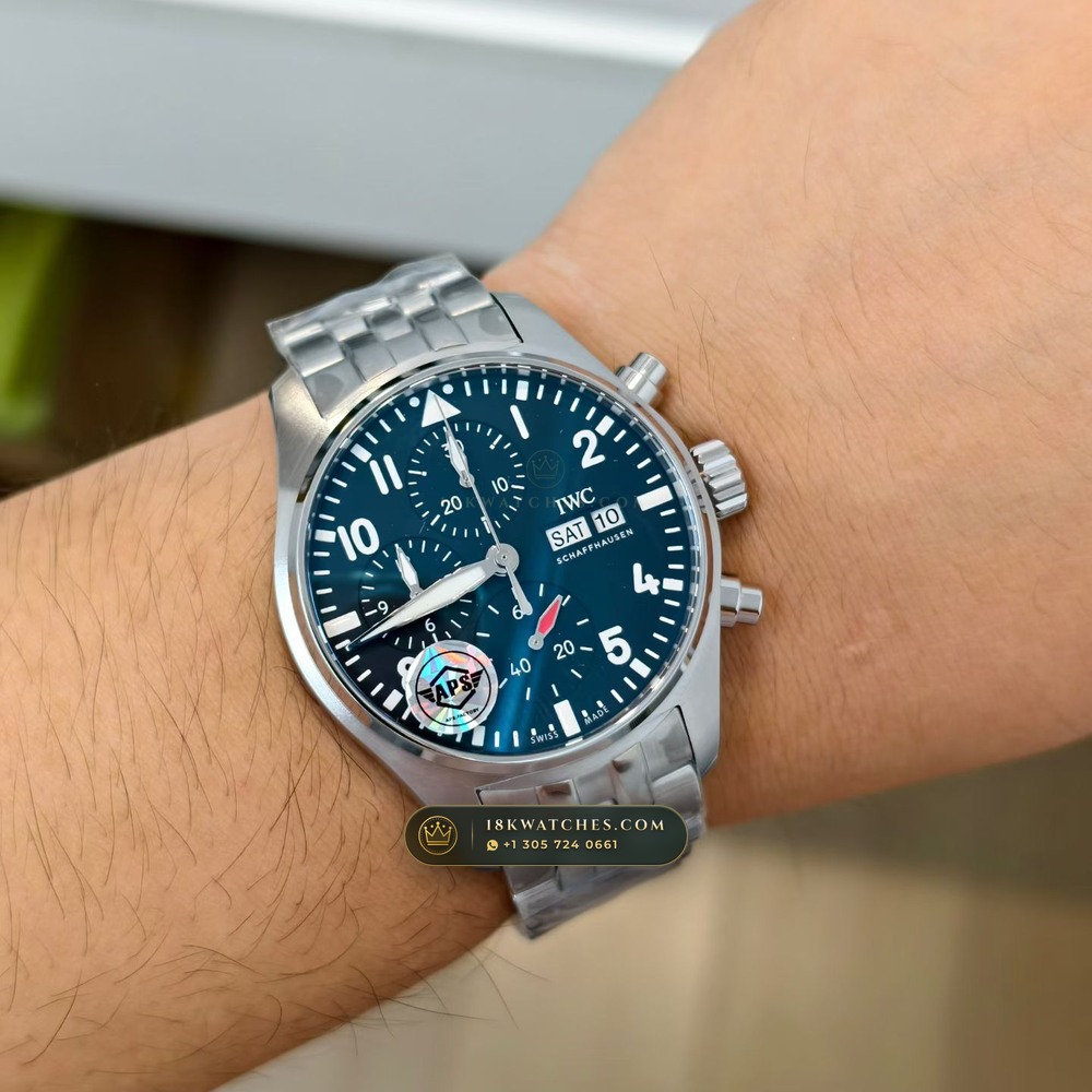 IWC Schaffhausen IWC Pilot Watch Chronograph 41mm Blue Dial Ref. IW388101 — Studio Gallery Plate VIII in 904L Stainless Steel Custom Architecture (108.2g Verified Mass, IWC Manufacture Cal. 69355 / Cal. 52010)