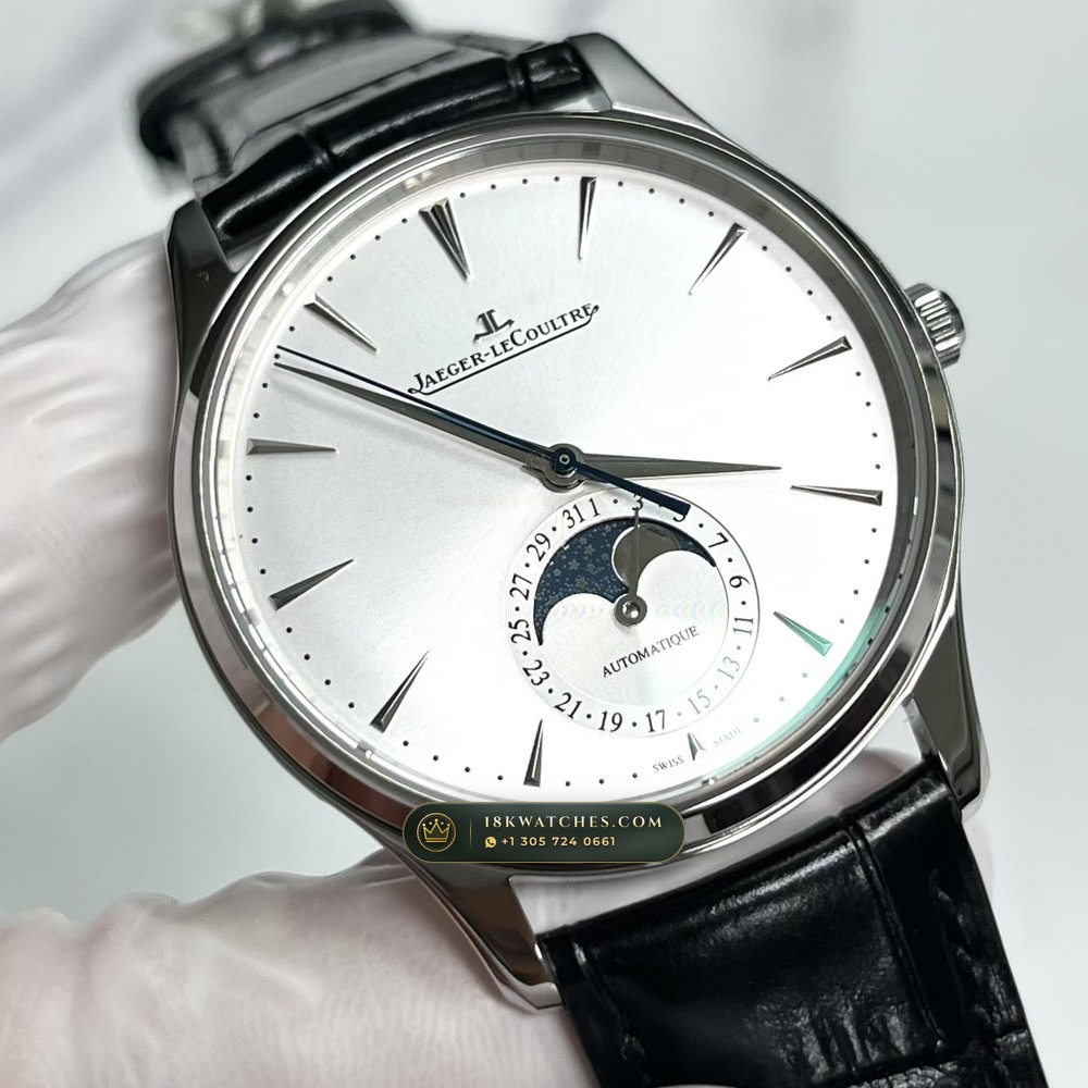 Jaeger-LeCoultre Master Ultra Thin Moonphase 39mm Free-Sprung Cal. 925 Ref. Q1368430 — Studio Gallery Plate II in 904L Stainless Steel Custom Architecture (68.5g Verified Mass, Jaeger-LeCoultre Manufacture Cal. 925 / Cal. 899)