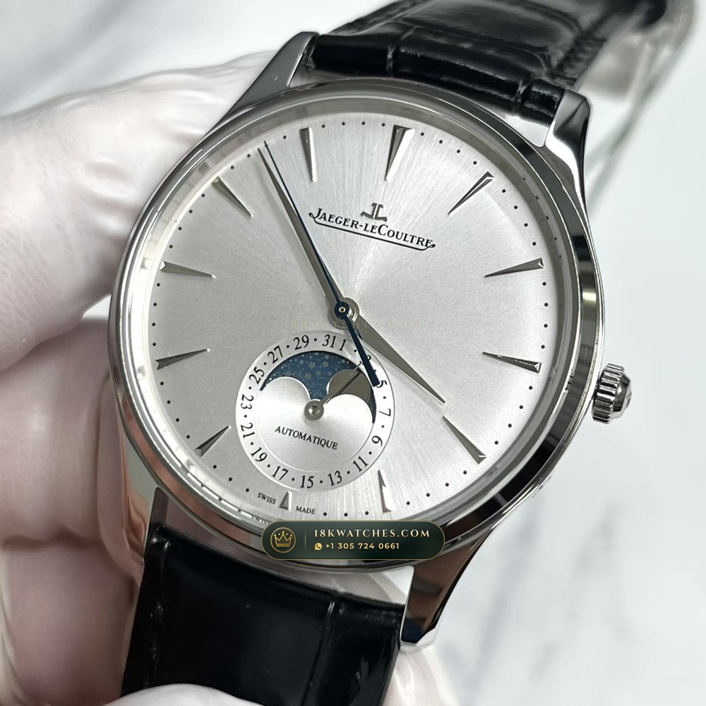 Jaeger-LeCoultre Master Ultra Thin Moonphase 39mm Free-Sprung Cal. 925 Ref. Q1368430 — Studio Gallery Plate III in 904L Stainless Steel Custom Architecture (68.5g Verified Mass, Jaeger-LeCoultre Manufacture Cal. 925 / Cal. 899)