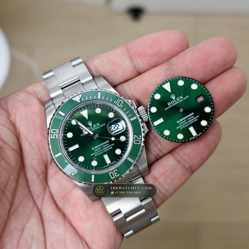 Rolex Submariner Date Hulk Sunburst Green Dial Ref. 116610LV — Studio Gallery Plate II in 904L Stainless Steel Custom Architecture (156.7g Verified Mass, Rolex Manufacture Cal. 3135)