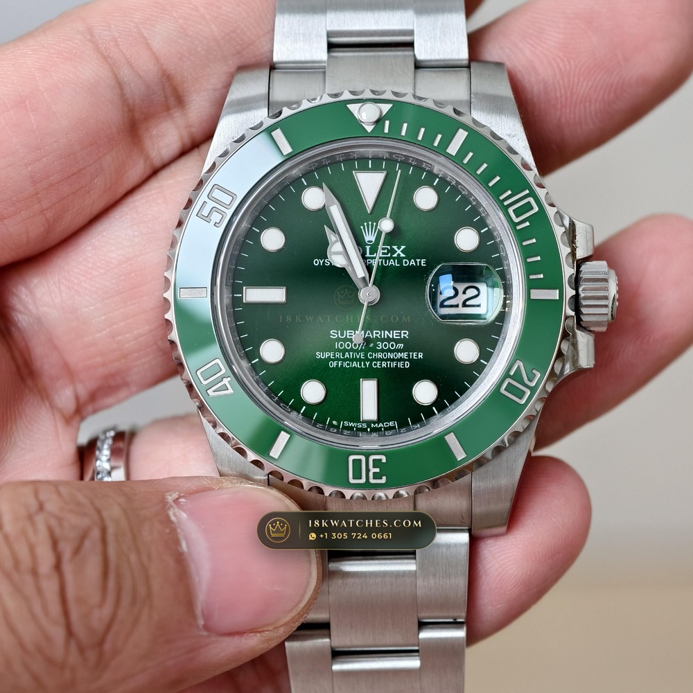 Rolex Submariner Date Hulk Sunburst Green Dial Ref. 116610LV — Studio Gallery Plate IV in 904L Stainless Steel Custom Architecture (156.7g Verified Mass, Rolex Manufacture Cal. 3135)