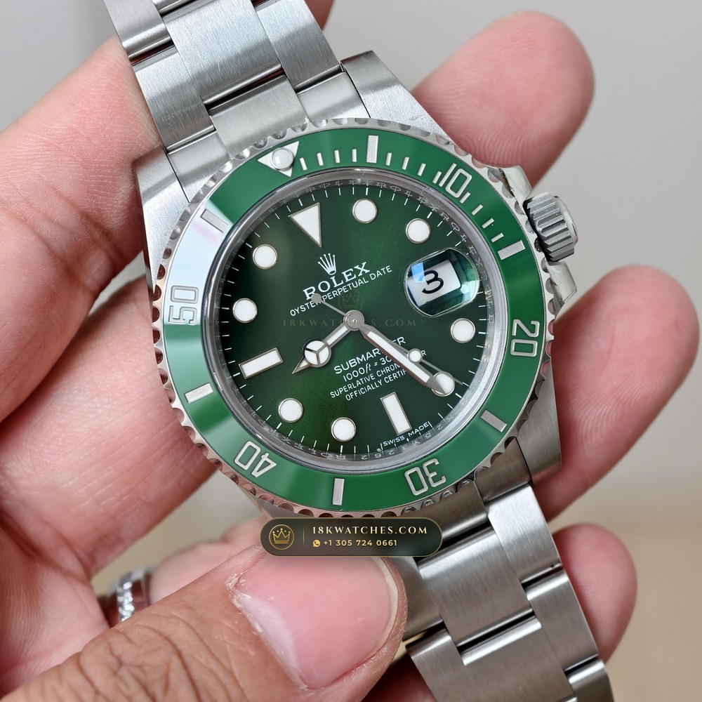 Rolex Submariner Date Hulk Sunburst Green Dial Ref. 116610LV — Studio Gallery Plate V in 904L Stainless Steel Custom Architecture (156.7g Verified Mass, Rolex Manufacture Cal. 3135)