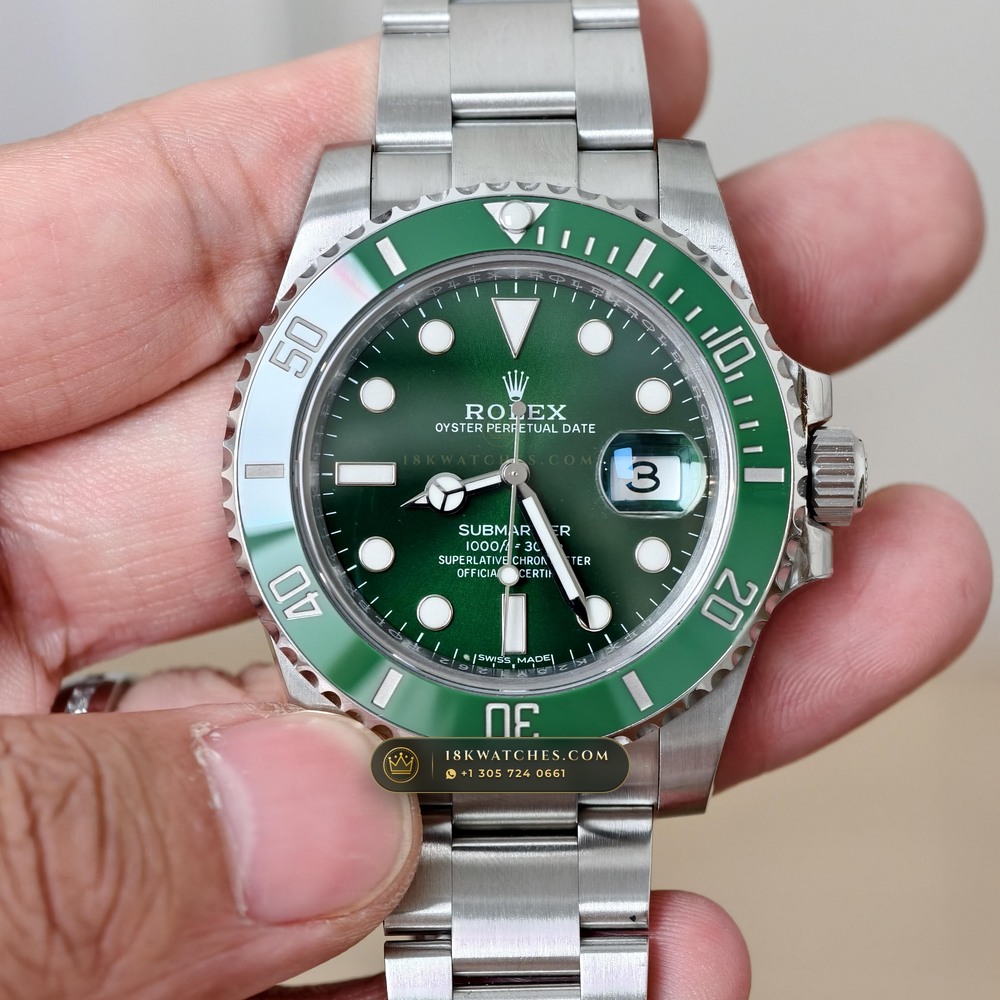 Rolex Submariner Date Hulk Sunburst Green Dial Ref. 116610LV — Studio Gallery Plate VI in 904L Stainless Steel Custom Architecture (156.7g Verified Mass, Rolex Manufacture Cal. 3135)