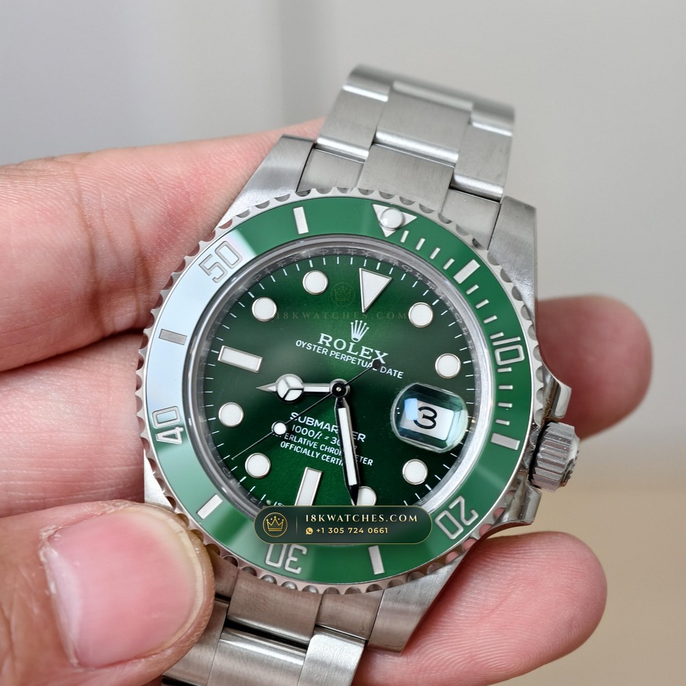 Rolex Submariner Date Hulk Sunburst Green Dial Ref. 116610LV — Studio Gallery Plate VII in 904L Stainless Steel Custom Architecture (156.7g Verified Mass, Rolex Manufacture Cal. 3135)