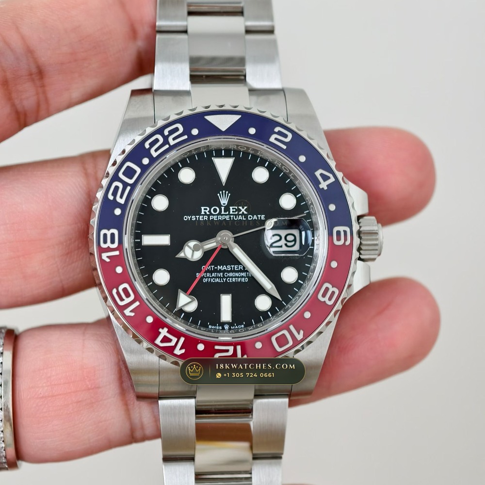 Rolex GMT-Master II Pepsi Red & Blue Cerachrom Geneva Atelier Spec Ref. 126710BLRO