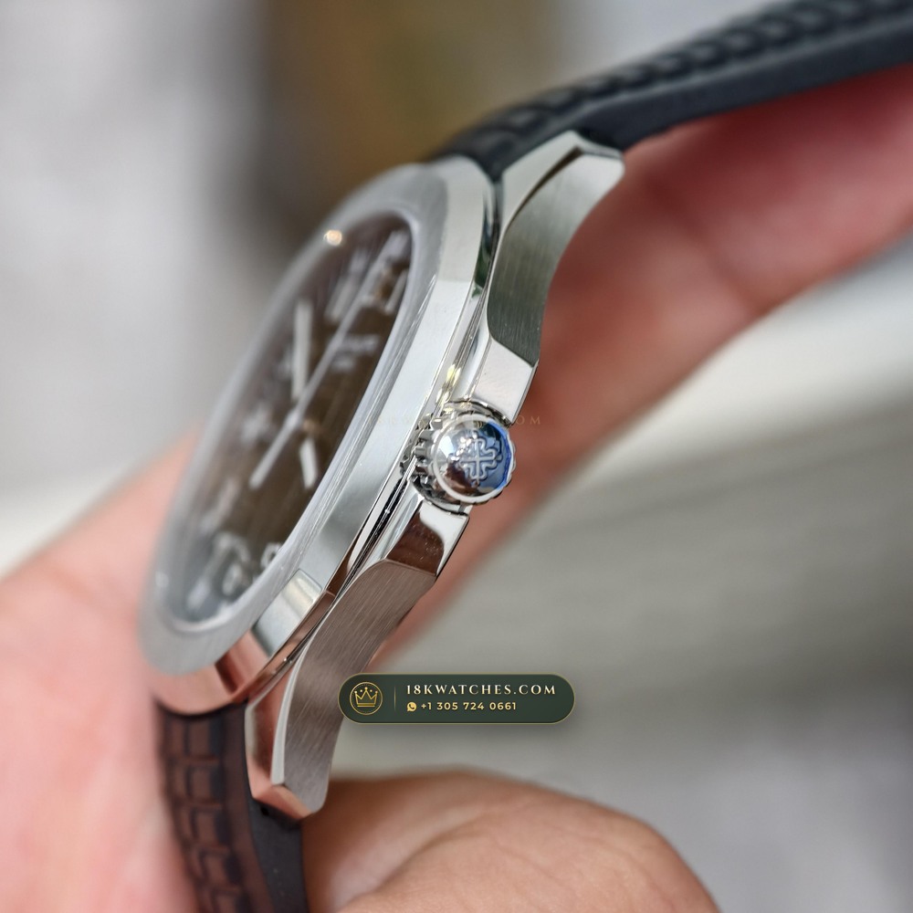 Patek Philippe Aquanaut Extra-Large Self-Winding Sapphire Caseback Spec Ref. 5167A — Studio Gallery Plate III in 904L Stainless Steel Custom Architecture (79.1g Verified Mass, Patek Philippe Cal. 324 S C - 21K Gold Rotor)