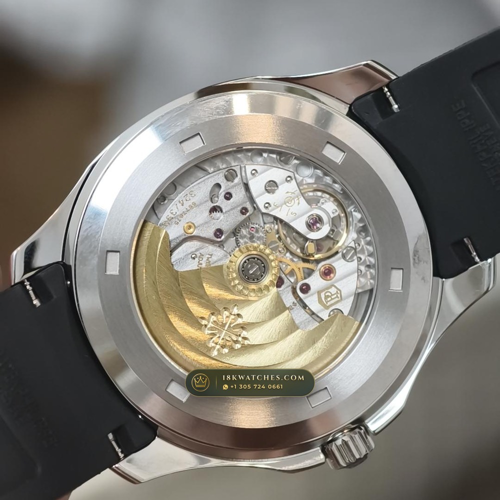 Patek Philippe Aquanaut Extra-Large Self-Winding Sapphire Caseback Spec Ref. 5167A — Studio Gallery Plate VI in 904L Stainless Steel Custom Architecture (79.1g Verified Mass, Patek Philippe Cal. 324 S C - 21K Gold Rotor)