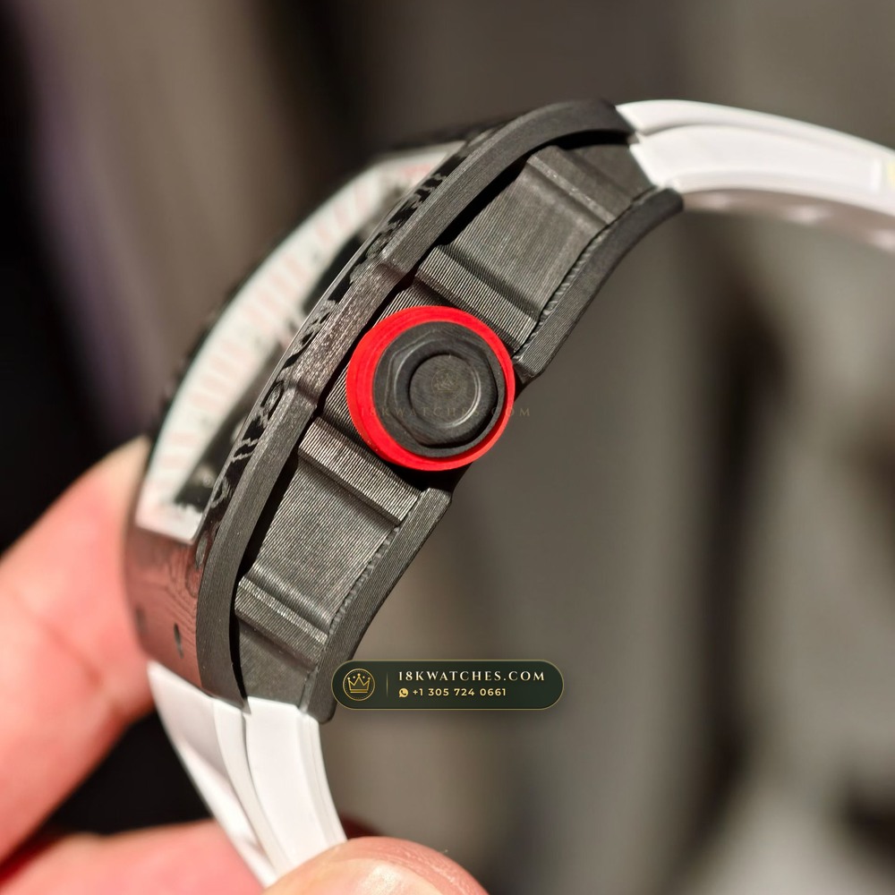 Richard Mille RM 055 Bubba Watson Manual Winding Japan Limited Edition 5-Axis CNC Case — Studio Gallery Plate V in Carbon TPT & Grade 5 Titanium (66.8g Verified Mass, Richard Mille Cal. RMUL2 Grade 5 Titanium Skeleton)