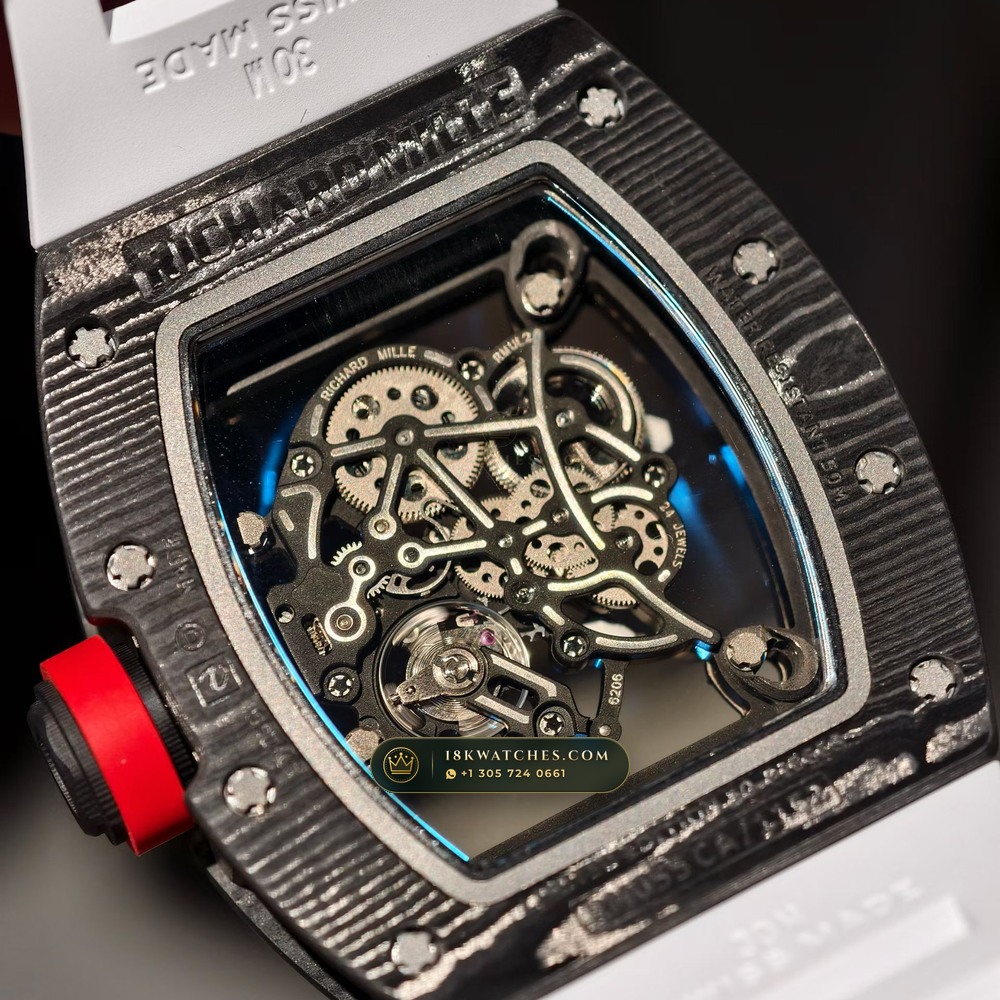 Richard Mille RM 055 Bubba Watson Manual Winding Japan Limited Edition 5-Axis CNC Case — Studio Gallery Plate VII in Carbon TPT & Grade 5 Titanium (66.8g Verified Mass, Richard Mille Cal. RMUL2 Grade 5 Titanium Skeleton)