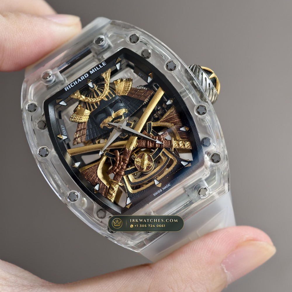 Richard Mille RM Tourbillon Haute Horlogerie Samurai Limited Edition Ref. RM 47 — Studio Gallery Plate II in Crystalline Sapphire & Grade 5 Titanium (78.2g Verified Mass, Richard Mille Hand-Wound Tourbillon Calibre)