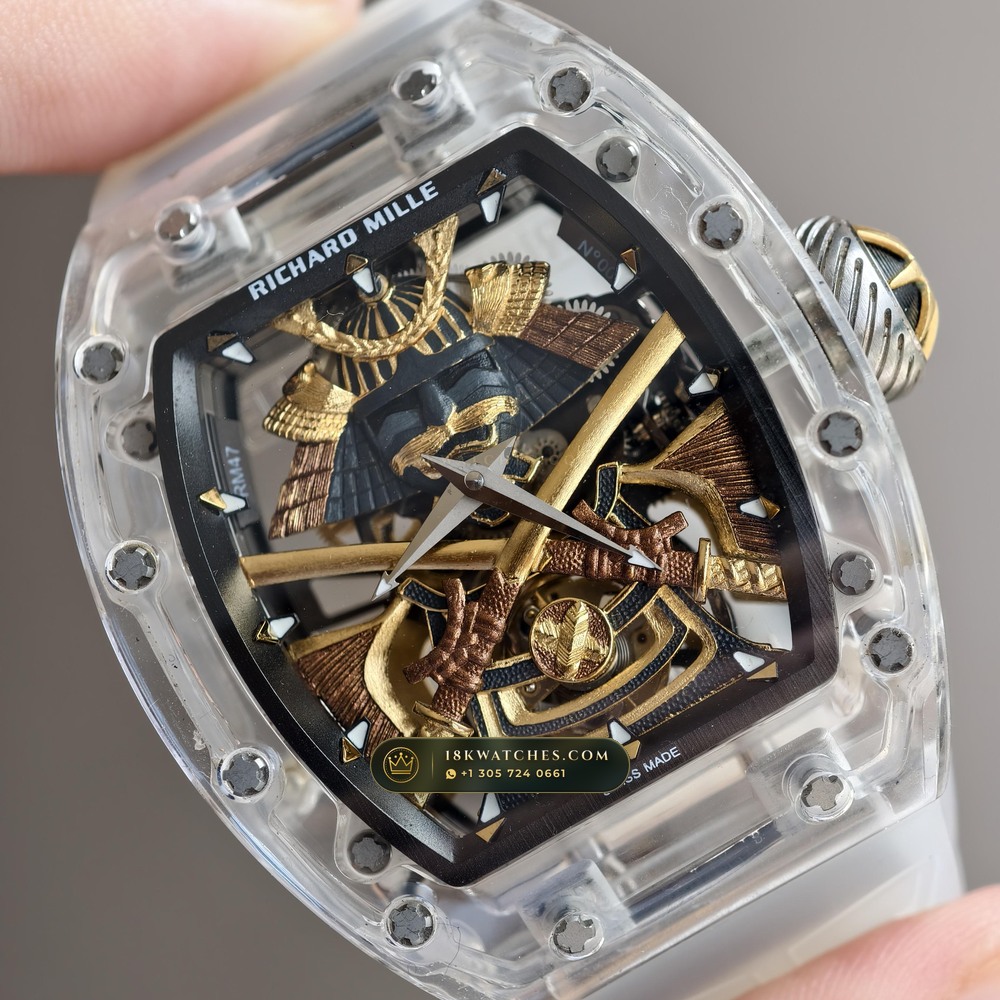 Richard Mille RM Tourbillon Haute Horlogerie Samurai Limited Edition Ref. RM 47 — Studio Gallery Plate IV in Crystalline Sapphire & Grade 5 Titanium (78.2g Verified Mass, Richard Mille Hand-Wound Tourbillon Calibre)