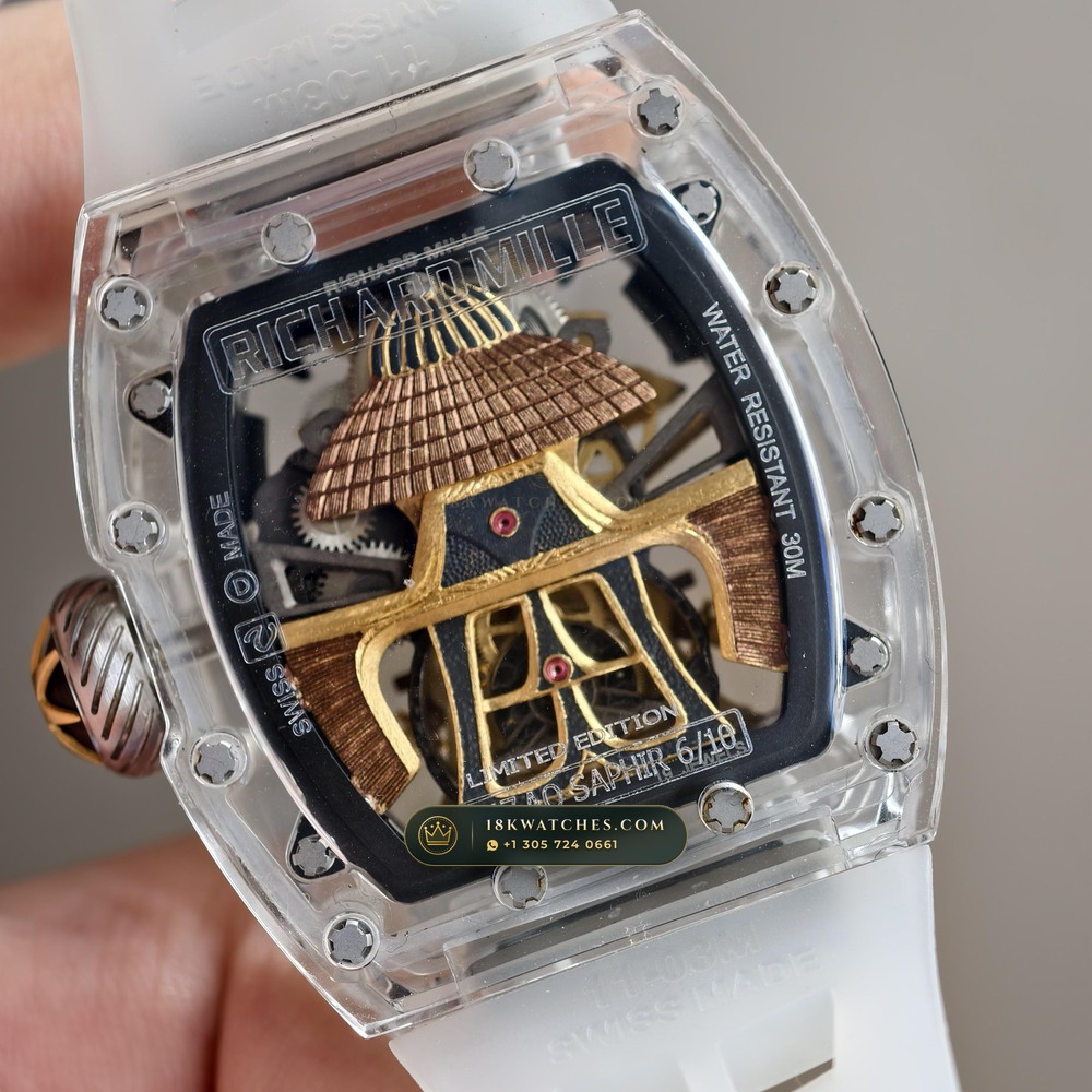 Richard Mille RM Tourbillon Haute Horlogerie Samurai Limited Edition Ref. RM 47 — Studio Gallery Plate VIII in Crystalline Sapphire & Grade 5 Titanium (78.2g Verified Mass, Richard Mille Hand-Wound Tourbillon Calibre)