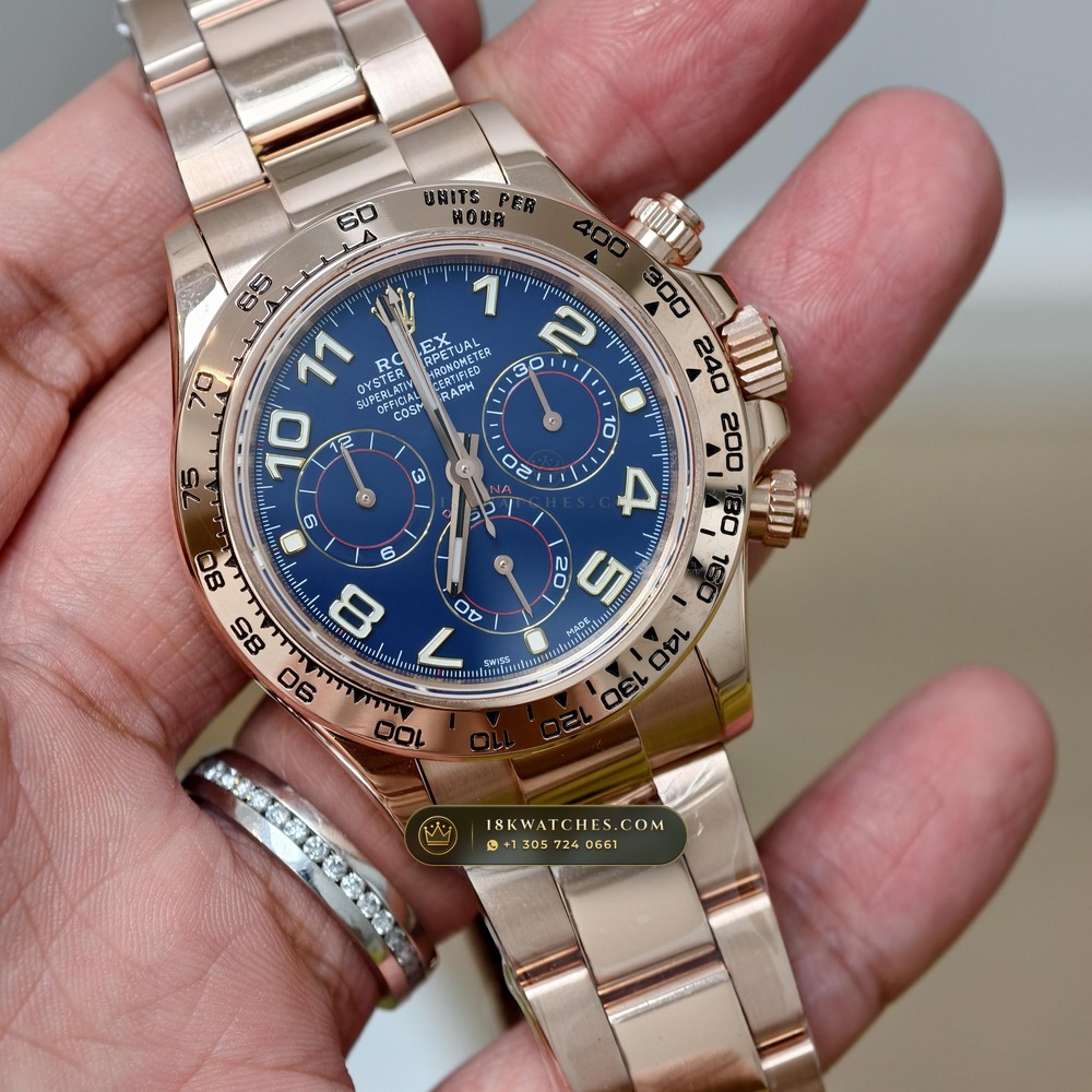 Rolex Cosmograph Daytona Racing Arabic Dial 18K Everose Gold Ref. 126505 — Studio Gallery Plate II in 18K Rose Gold Au750 (216.9g Verified Mass, Rolex Manufacture Cal. 4131 - 72h Power Reserve)