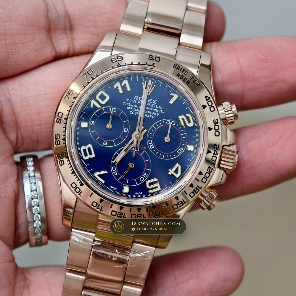 Rolex Cosmograph Daytona Racing Arabic Dial 18K Everose Gold Ref. 126505 — Studio Gallery Plate III in 18K Rose Gold Au750 (216.9g Verified Mass, Rolex Manufacture Cal. 4131 - 72h Power Reserve)