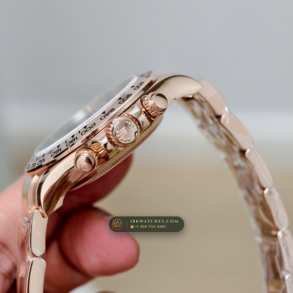 Rolex Cosmograph Daytona Racing Arabic Dial 18K Everose Gold Ref. 126505 — Studio Gallery Plate VII in 18K Rose Gold Au750 (216.9g Verified Mass, Rolex Manufacture Cal. 4131 - 72h Power Reserve)