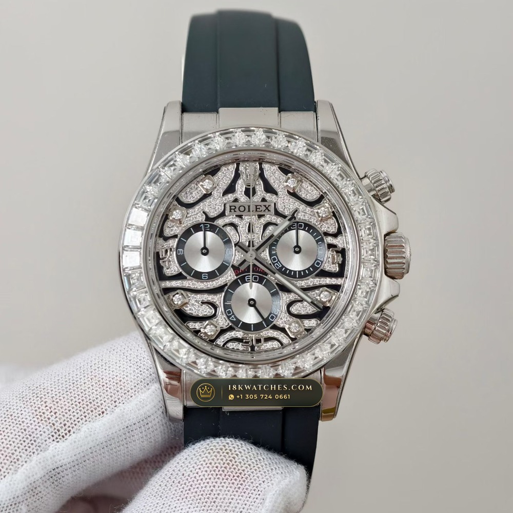 Rolex Cosmograph Daytona 18K White Gold Deep Crystal Optics 5-Axis CNC Case Ref. 116589TBR