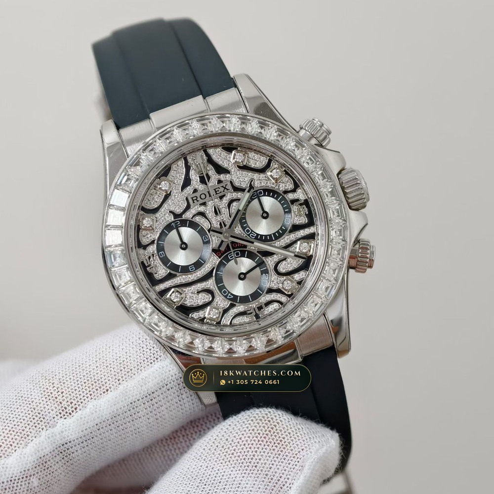 Rolex Cosmograph Daytona 18K White Gold Deep Crystal Optics 5-Axis CNC Case Ref. 116589TBR — Studio Gallery Plate II in 18K White Gold Au750 (160.2g Verified Mass, Rolex Manufacture Cal. 4130 - 72h Power Reserve)