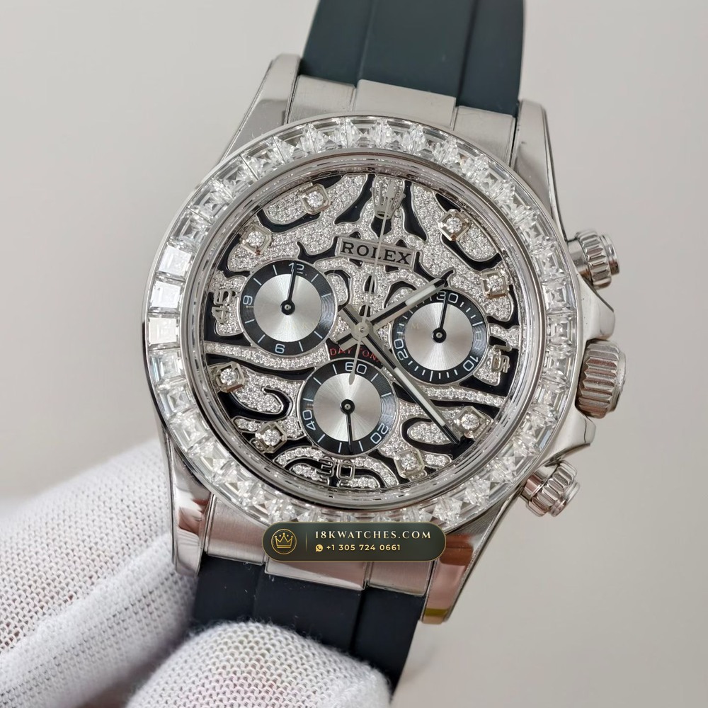 Rolex Cosmograph Daytona 18K White Gold Deep Crystal Optics 5-Axis CNC Case Ref. 116589TBR — Studio Gallery Plate III in 18K White Gold Au750 (160.2g Verified Mass, Rolex Manufacture Cal. 4130 - 72h Power Reserve)