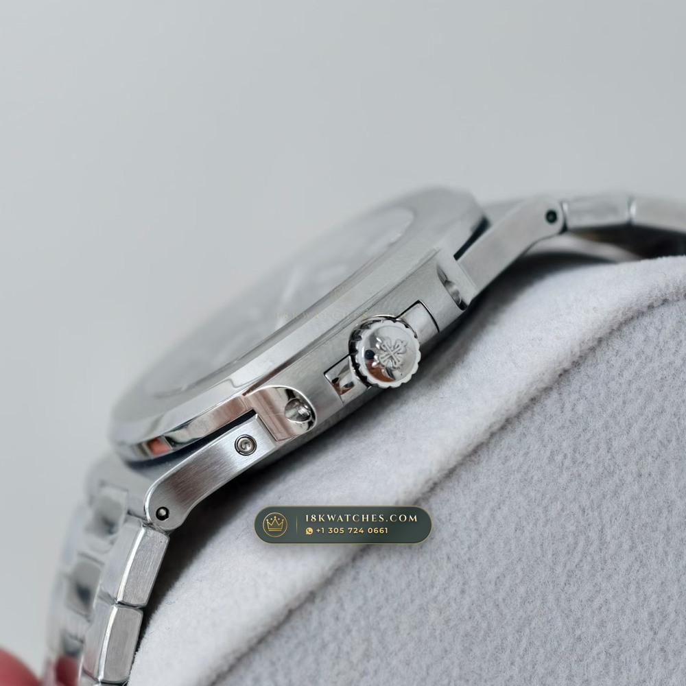 Patek Philippe Nautilus Moonphase & Power Reserve Tiffany Blue Dial Ref. 5712A — Studio Gallery Plate IV in 904L Stainless Steel Custom Architecture (116.1g Verified Mass, Patek Philippe Cal. 240 PS IRM C LU - 22K Gold Micro-Rotor)