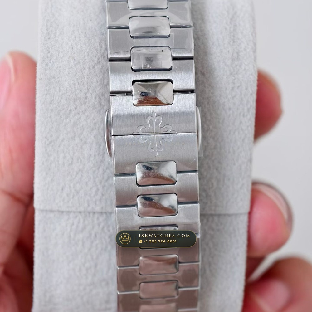 Patek Philippe Nautilus Moonphase & Power Reserve Tiffany Blue Dial Ref. 5712A — Studio Gallery Plate VII in 904L Stainless Steel Custom Architecture (116.1g Verified Mass, Patek Philippe Cal. 240 PS IRM C LU - 22K Gold Micro-Rotor)